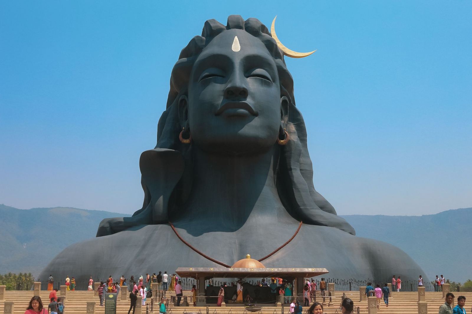 Adiyogi Shiva statue at the Isha Yoga Center outside Coimbatore