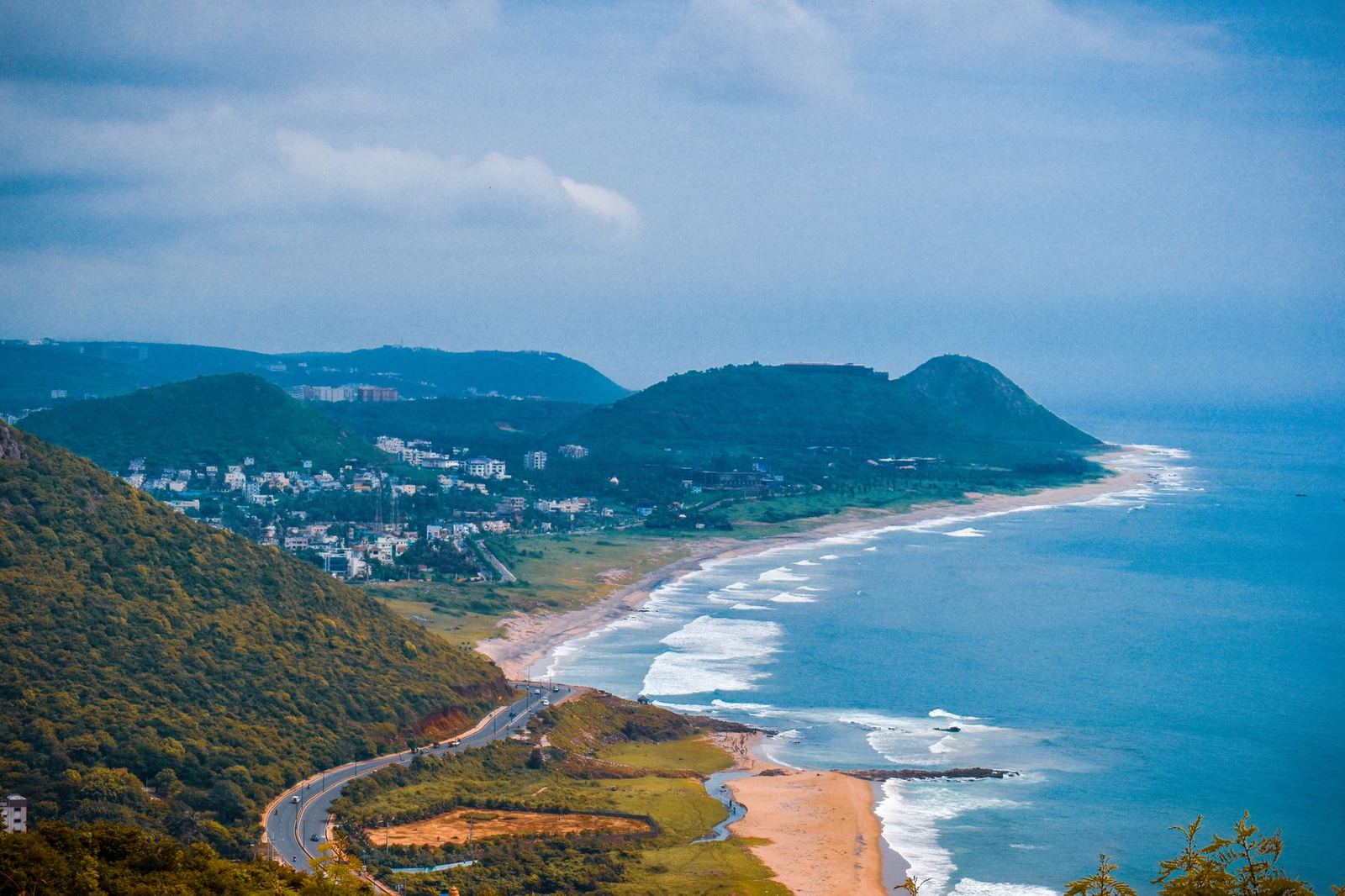 RK Beach and Beach Road in Visakhapatnam with the Bay of Bengal