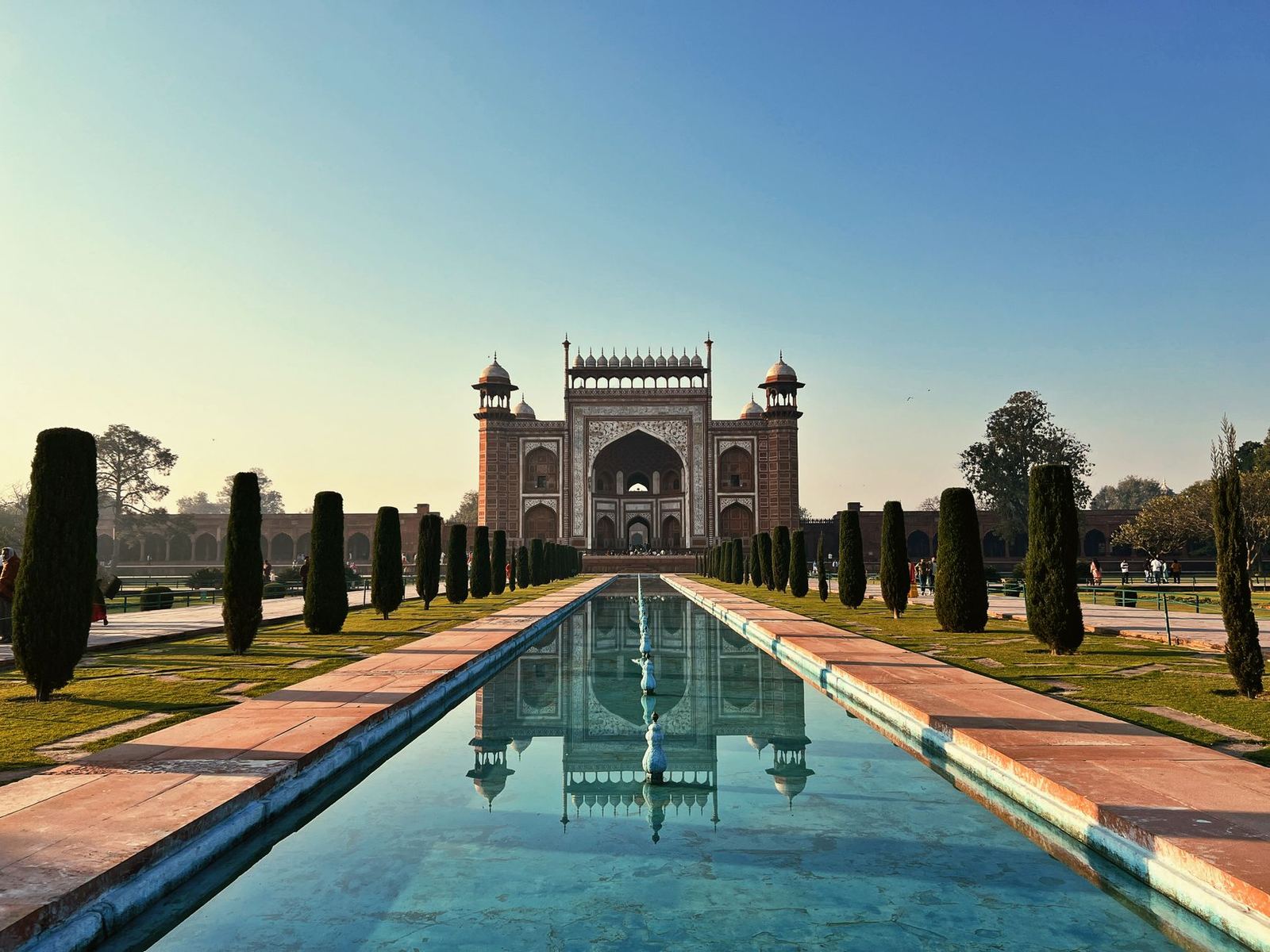 The Taj Mahal reflected in its pool