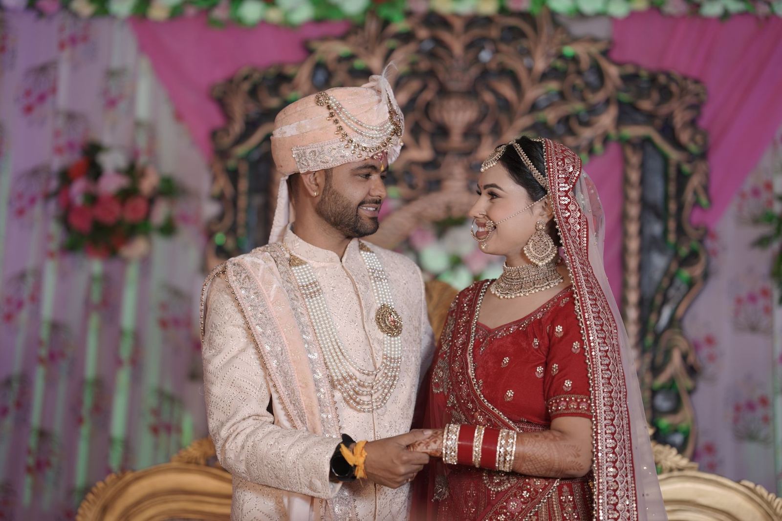 An Indian wedding couple